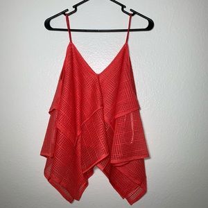 NWT Foxiedox handkerchief style sheer tank